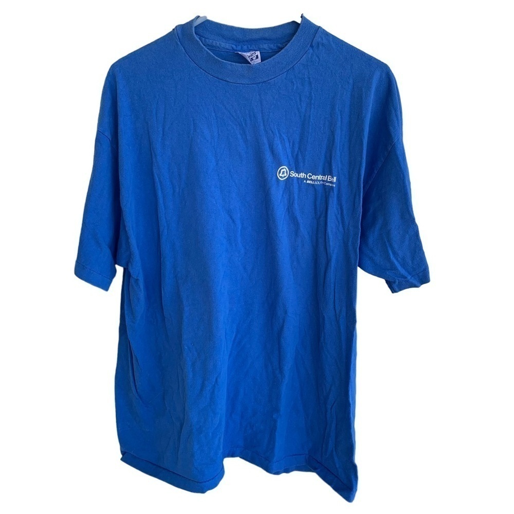 Vintage Tee Shirt South Central Bell South Mens Adult Size XL Blue 90s